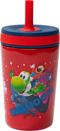 Zak Designs Super Mario Kelso 12oz Leak-Proof Toddler Straw Cup
