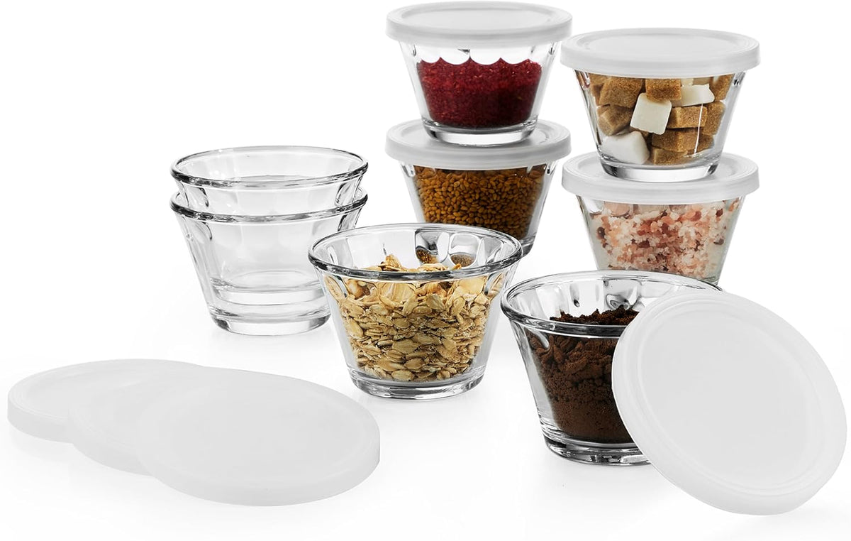 Libbey Baker's Basics 8-Piece Small Glass Baking Dishes with Plastic Lids
