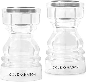 Cole & Mason London Mini Salt & Pepper Shaker Gift Set  3" Durable Acrylic Tabletop Seasoning Set  Compact, Lightweight, Easy to Fill & Clean  Modern Design for Dining & Gifting