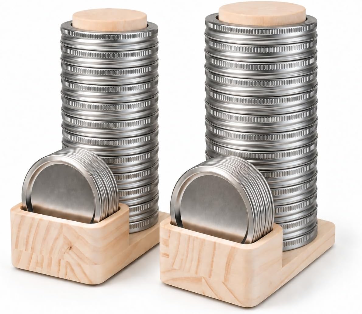 Wooden Mason Jar Lid Organizer for Regular & Wide Mouth Lids