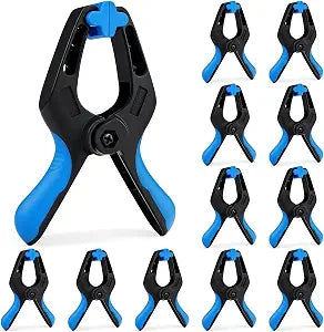 12 Pack 4 inch Heavy Duty Spring Clips, Plastic Spring Clamps for Woodworking, Backdrop Stand, Pool Cover, Photography, Crafts