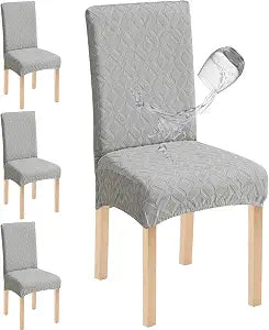Genina Waterproof Dining Chair Covers Set of 4, Stretch Chair Slipcovers