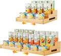 Expandable Bamboo Can Rack Organizer for Pantry, Holds 24 Cans