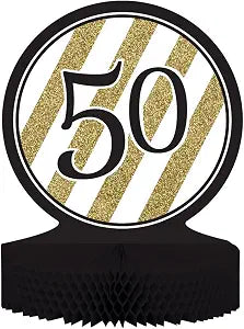 Centerpiece Table Decoration, Black and Gold, 12" x 9", 50