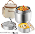 40 oz Insulated Food Jar, Dual Compartments, 8-Hour Heat Retention