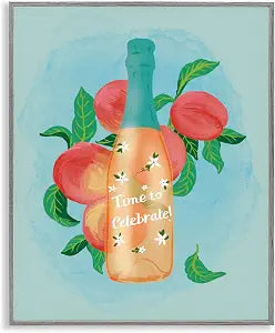 Champagne Budding Blooms Floral, 11 x 14 Inch Framed Gicle Print