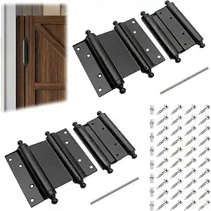 3 Inch Double Action Spring Hinges,Black Self Closing Swinging Door Hinges,