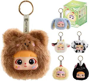 Kawaii Plush Portable Compact Mirror Blind Box, Double Sided HD Mirror with Magnifying Glass, Random Cute Animal Figures Collectible Makeup Accessories Gifts for Women & Kawaii Lovers