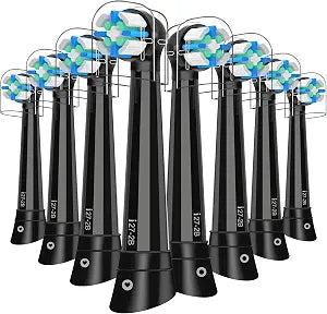 8 Pcs IO Toothbrush Heads with Medium Bristle Compatible with Oral B IO, Replacement Heads Compatible with Oral B IO 2/3/4/5/6/7/8/9/10/Deep Clean Series Electric Toothbrushes (Black)