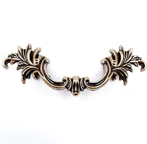 Jetland French Provincial Drawer Pulls - 6-Pack, Antique Brass, 2-1/2" Hole Centers, Vintage Shabby Chic Pulls for Dresser Nightstand Cabinet, PW1618ABR64