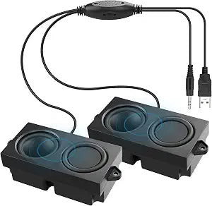 MEIRIYFA Computer Speakers for Desktop PC Laptop, Mini PC Computer Speaker USB Powered 3.5mm AUX Jack Input with Volume Control, HiFi Stereo PC Loudspeaker for Desktop Tablet (Black, 1.2M)