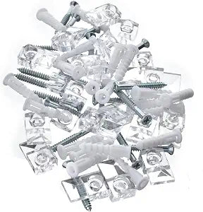 20 Pack 3-4mm Frameless Mirror Holder Clips Clear Mirror Mounting Clip
