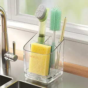 MOPMS Kitchen Sponge Holder with Drip Tray, Sink Caddy Organizer