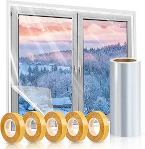 Window Insulation Kit for Winter, 63394" Window Plastic for Winterizing