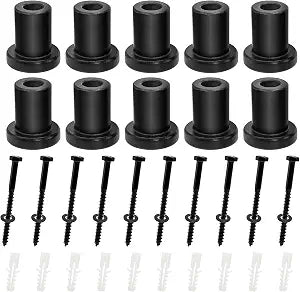 Peohud 10 Set Barn Door Spacer, 1-5/16" Sliding Barn Door Hardware, Heavy Duty Wall Spacers Replacement with Lag Bolts Wall Anchor for Connecting Track Connection Device