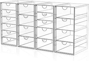 YFXCVSL Acrylic Makeup Organizer with 19 Drawers,Storage Drawer Organizer