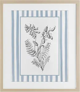 Herbs Striped Border Vintage, 13 x 16 Inch Framed Print Under Glass