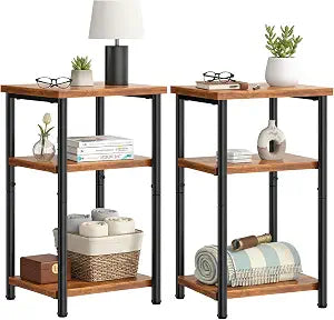 DUMOS End Tables Set of 2, Small Side Table, Nightstand for Small Spaces