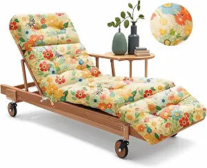 Outdoor Chaise Lounge Chair Cushions Waterproof 75.1 x 22.8 x 4.7" Daisy