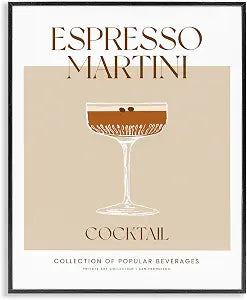 Minimal Espresso Martini Kitchen, 16 x 20 Inch Framed Gicle Print