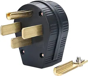 STARELO 14-30P & 14-50P Angle Plug, 30/50A 125/250V 3 Pole 4 Wire Grounding Straight Blade 4 Prong Male Heavy Duty Industrial Grade Power Plug