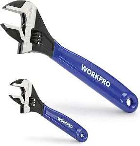 WORKPRO 2-Piece Adjustable Wrench Set, 6-Inch & 10-Inch Wide Jaw Wrenches