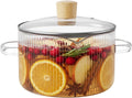 KEMORELA 1.8L/60oz Clear Glass Simmer Pot with Lid for Stove Potpourri