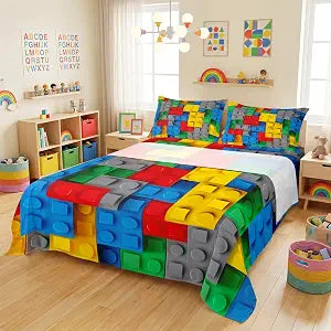 Erosebridal Construction Colorful 3D Bed Sheets Set,Sheet Set Twin Size