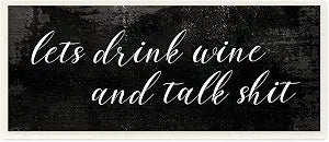 Lets Drink Wine Comic Word, 7 x 17 Inch Mounted Print on Wall Plaque