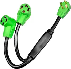 RVMATE 4 Prong Dryer Splitter 30 Amp, NEMA 14-30P to (2) 14-30R