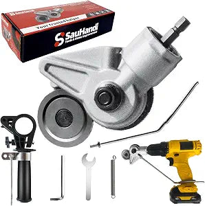 SauHandi Drill Cut Pro Metal Cutting Adapter-Electric Drill Plate Cutter,Upgraded Sheet Metal Cutter Drill Attachment,Drill Cut Pro,DIY Metal Nibbler Drill Attachment for Cutting Iron,Aluminum, Steel