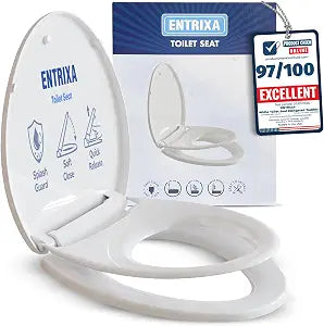 2-in-1 Toddler Potty Training Seat - Elongated White Toilet Seat with Built-in Magnetic Child Seat, Soft Close, & One-Click Quick Release for Easy Cleaning - Ideal for Boys & Girls