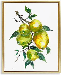 Lemon Citrus Fruit Tree Botanical, 16 x 20 Inch Canvas in Floater Frame