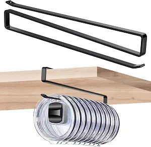 Tumbler Lid Organizer,Flat Wire Cup Lid Storage Rack, Black