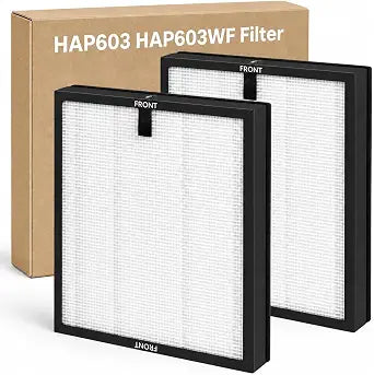 2 Pack HAP603 Replacement Filter Compatible with ECOSELF HAP603 / HAP603WF Air Purifier, Air Purifiers Replacement Filter for Home Large Room # Compare to Part RFHAP603