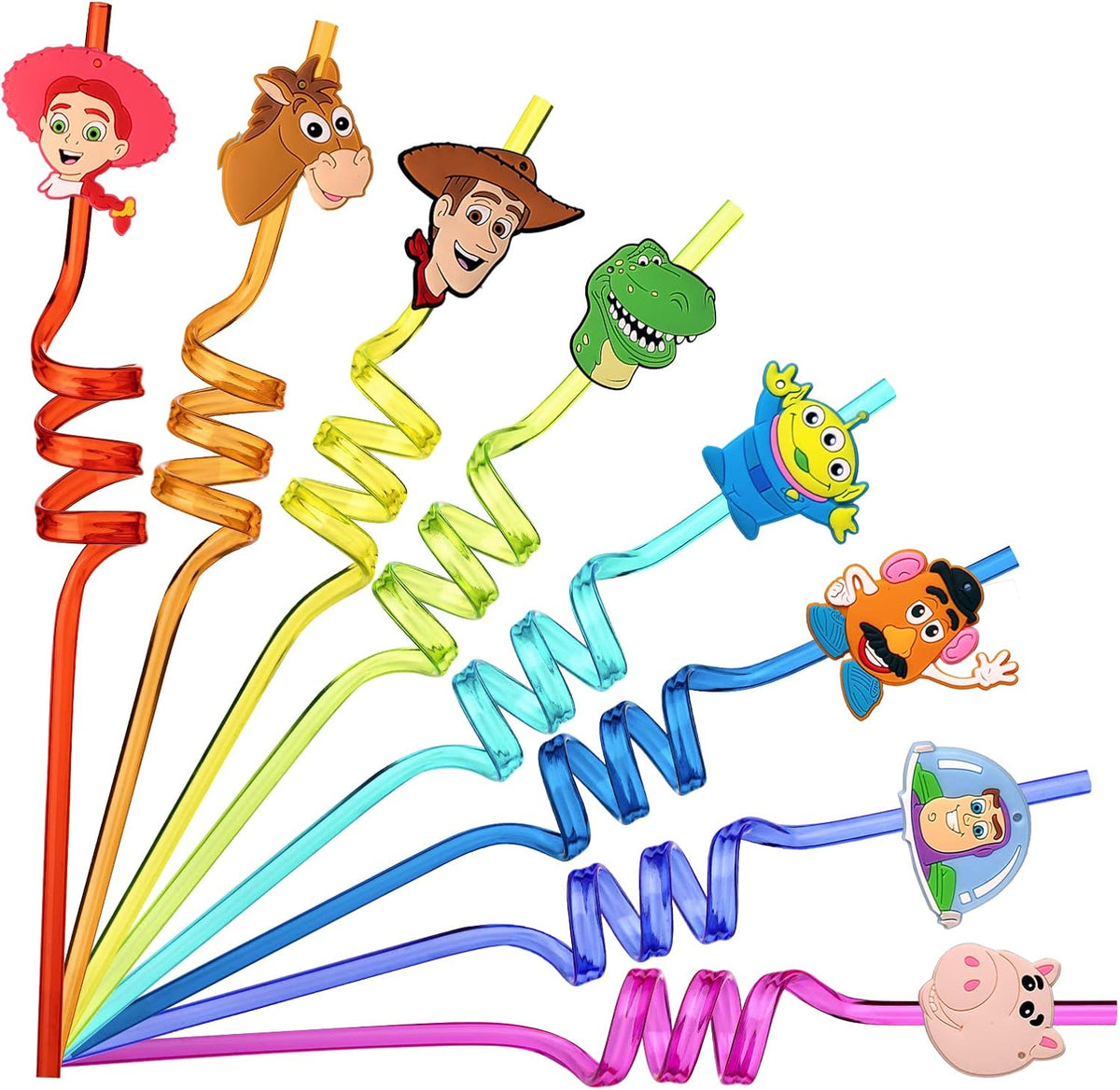 24Pcs Toy Inspired Story Birthday Party Supplies Reusable Drinking Straws