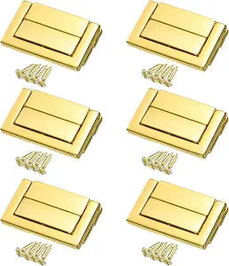 uxcell 6pcs Toggle Catch Lock, 0.9" x 1.5" Hasp Lock Latch Mini Hasp Clasp with Mounting Screws for Jewelry Box Gift Box Wooden Cabinet, Bright Gold