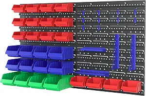 WORKPRO 44PCS Wall Mounted Storage Bins for Garage Storage