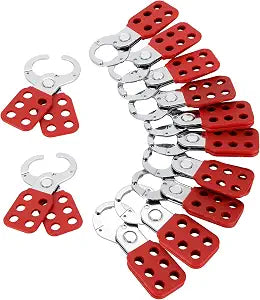 Lock Out Tag Out Hasp, Steel Tamper-Proof Loto Hasp 12 Pack Red