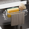 TAILI 4-in-1 Sponge Holder for Kitchen Sink with Strong Suction Cup-Silver