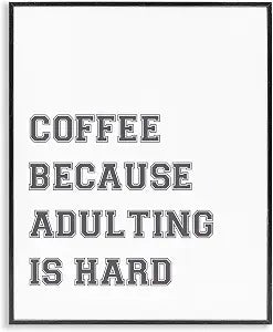 Funny Adulting Is Hard Comic Humor, 16 x 20 Inch Framed Gicle Print