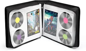 LIOVODE DVD Case 128 DVDs and 64 Booklets Capacity, CD/Blu-ray Storage Binder Case with Booklet Inserts Media Organizer Holder Black Blu ray Wallet for Car (128 Capacity)