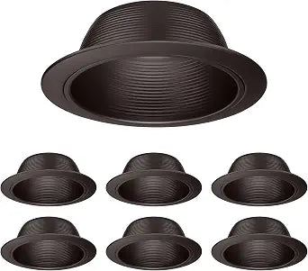 TORCHSTAR 6-Pack 6 Inch Recessed Light Trim, Step Baffle, Oil Rubbed Bronze