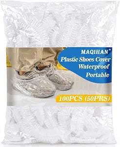 MAQIHAN 100pcs(50PRS) Shoe Covers Disposable - Portable Size for Rainy Days