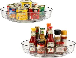 2 Pack Lazy Susan 10 inch Turntable for Spice Organization