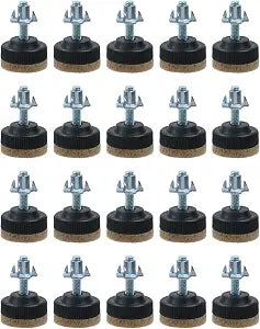 20 Pcs Screw-On Felt Pads Furniture Legs 30mm Chair Leg, Black