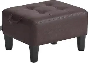 SONGMICS Storage Ottoman, PVC Leather Footrest with Hidden Storage