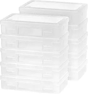 IRIS USA Clear Cases |Made in USA| Plastic Box Organizers (10-Pack)- Medium