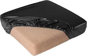vctops 100% Waterproof Pu Leather Couch Cushion Covers Luxury Stretch Sofa Cushion Furniture Protector Wipeable Seat Sofa Slipcover Sofa Cover for Pets with Elastic Bottom (Black,Chair)