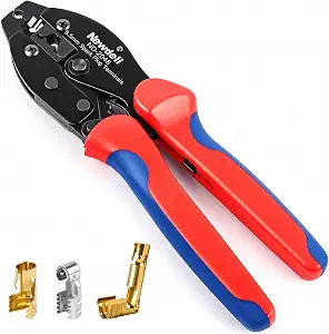 Spark Plug Wire Crimper, Newdeli Crimping Pliers for Spark Plug Stripping Tool, ND-2048 for Crimping and Stripping Spark Plug Wire, Dia 8.0-8.5mm,Ratchet spark plug wire crimping tool